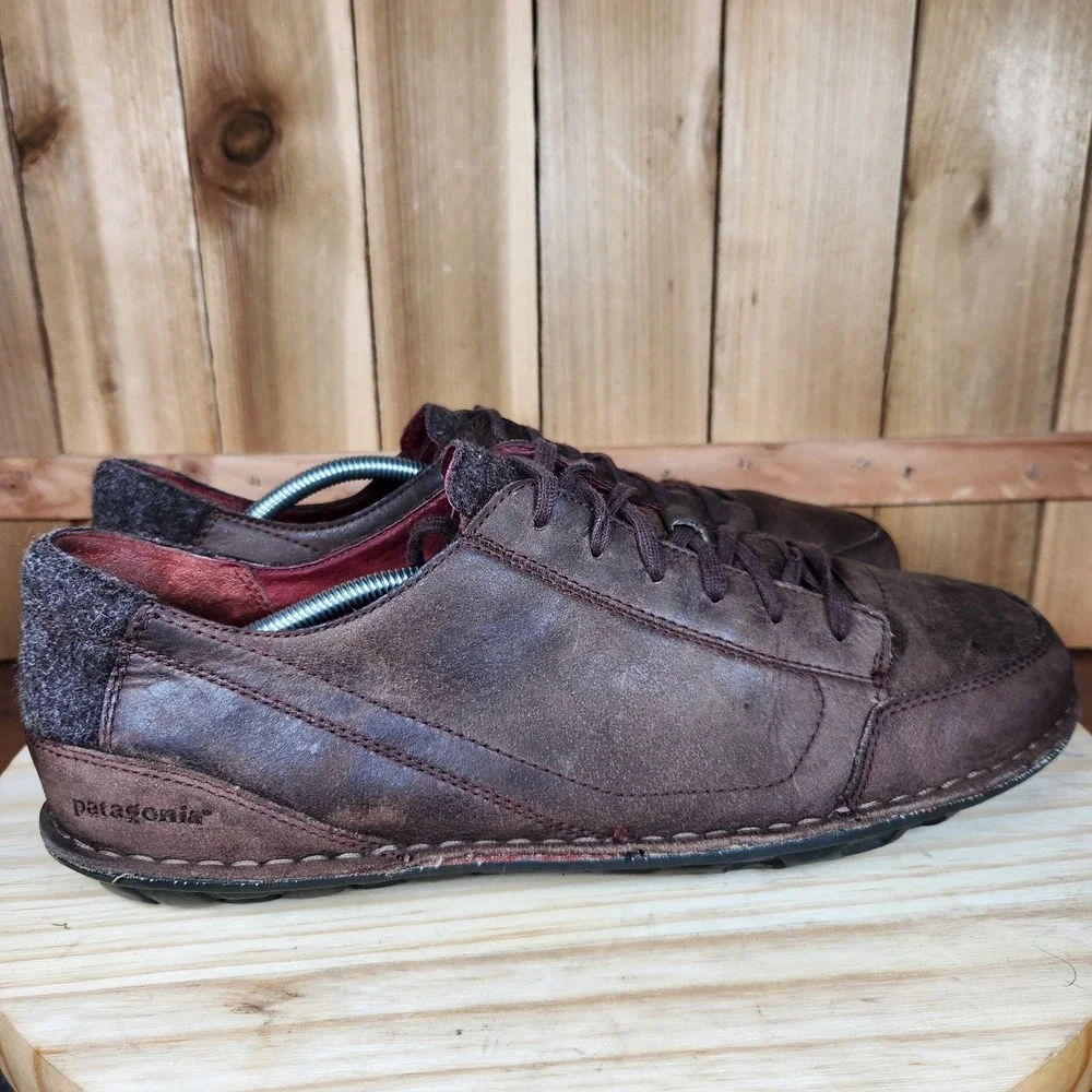 Patagonia Banyan Lace Shoes Mens Size 12 Leather Casual Performance Espresso